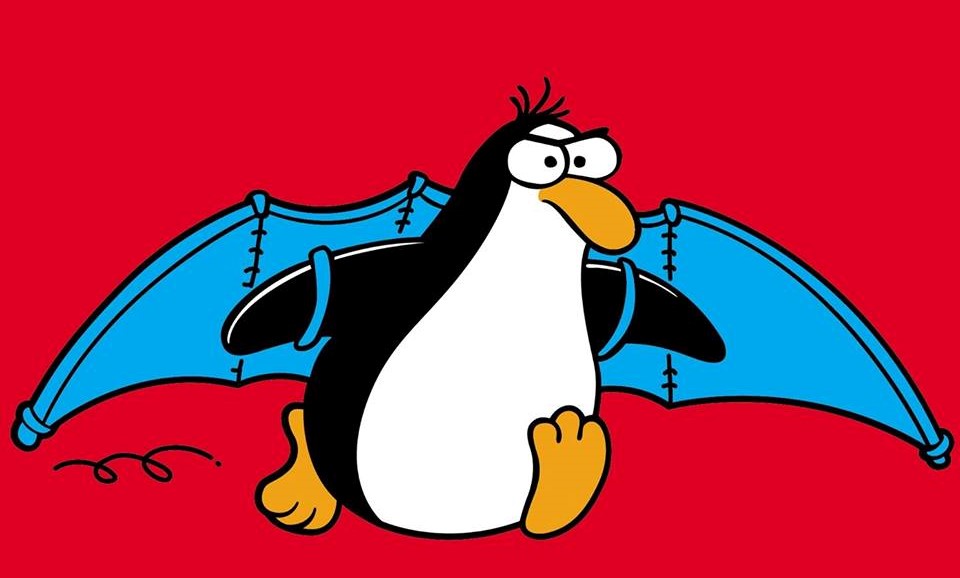 penguen vignetta logo pinguino con le ali